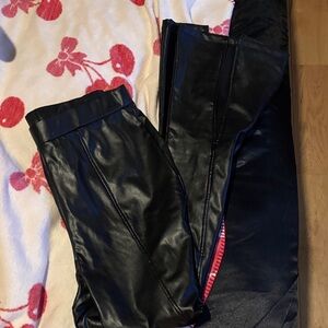 Black Faux Leather Pants